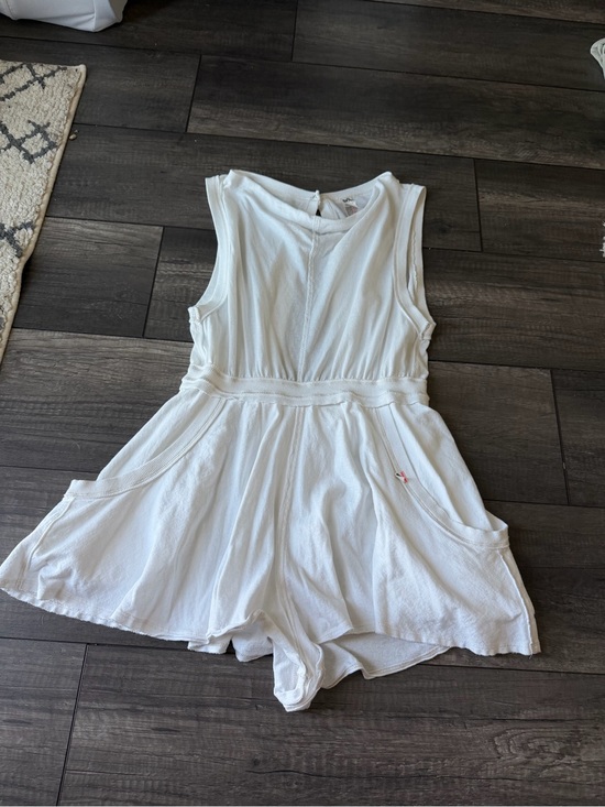 Free People Pants - Free people open back white romper